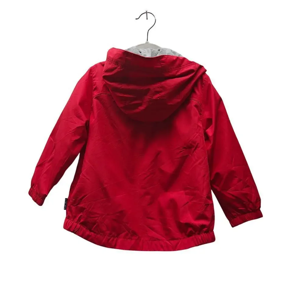 Baby GAP 3T Red Hooded Jacket Zip Pockets Rain Windbreaker